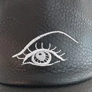 NEW Dr. Woo Leather Baseball Hat Cap Nyden Embroidered Evil Eye Designer image_6d905d4b-ed61-4d4a-80b6-  main image 3
